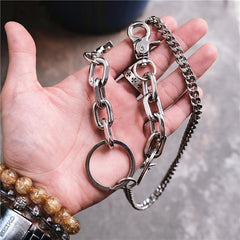 Badass Silver Womens Mens Jeans Chain Jean Chain Pants Chain Long Biker Wallet Chain For Men - iwalletsmen