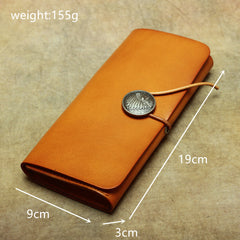 Cool Handmade Leather Men's Envelope Long Wallet Vintage Long Wallet For Men - iwalletsmen