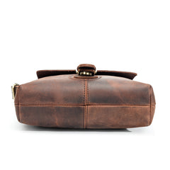 Vintage Brown Leather Men's Vertical Messenger Bag Small Side Bag Vertical Messenger Bag For Men - iwalletsmen