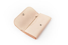Beige Handmade Leather Mens Long Wallet Bifold Clutch Wallets Long CellPhone Wallet For Men - iwalletsmen