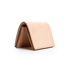 Beige Leather Mens Vertical billfold Wallet Front Pocket Wallet Bifold Handmade Small Wallets For Men - iwalletsmen