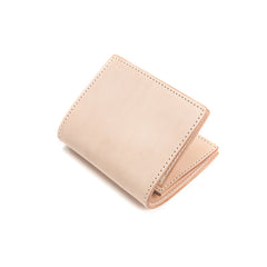 Beige Leather Mens Vertical billfold Wallet Front Pocket Wallet Bifold Handmade Small Wallets For Men - iwalletsmen
