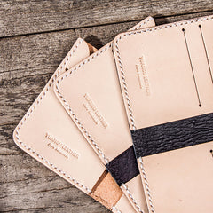 Beige Leather Men Slim Small Wallet Bifold Small Wallet for Men - iwalletsmen