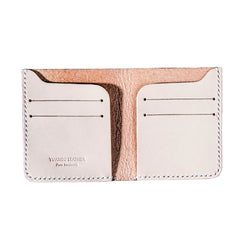 Beige Leather Men Slim Small Wallet Bifold Small Wallet for Men - iwalletsmen