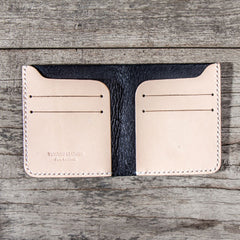 Beige Leather Men Slim Small Wallet Bifold Small Wallet for Men - iwalletsmen