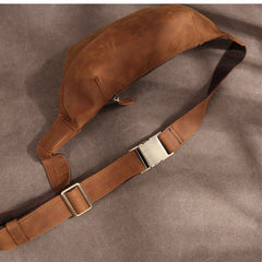 Best Brown Leather Fanny Packs Waist Bag Mens Top Sling Bag Bum Bags for Men
