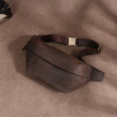 Best Brown Leather Fanny Packs Waist Bag Mens Top Sling Bag Bum Bags for Men