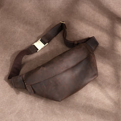 Best Brown Leather Fanny Packs Waist Bag Mens Top Sling Bag Bum Bags for Men