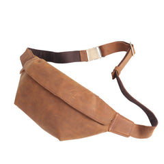 Best Brown Leather Fanny Packs Waist Bag Mens Top Sling Bag Bum Bags for Men