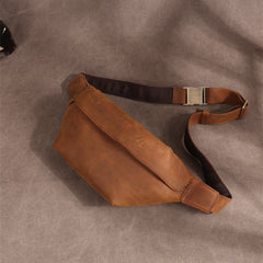 Best Brown Leather Fanny Packs Waist Bag Mens Top Sling Bag Bum Bags for Men