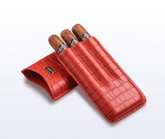 Best Black Leather Mens 3pcs Cigar Case Top Leather Cigar Case for Men