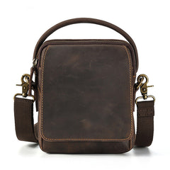 Best Brown Leather Men's Vertical Handbag Side Bag iPad Mini Vertical Messenger Bag For Men
