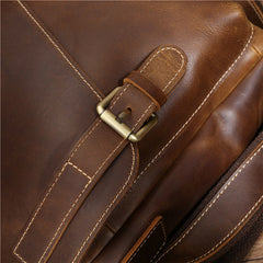Best Coffee Leather Men's Vertical Side Bag 10 inches Vertical iPad Messenger Bag For Men
