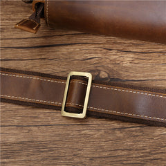 Best Coffee Leather Men's Vertical Side Bag 10 inches Vertical iPad Messenger Bag For Men