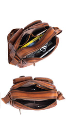 Best Black Leather SLR Camera Side Bag Crossbody Bag Roomy Messenger Bag for Men