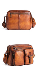 Best Black Leather SLR Camera Side Bag Crossbody Bag Roomy Messenger Bag for Men