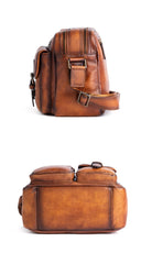 Best Black Leather SLR Camera Side Bag Crossbody Bag Roomy Messenger Bag for Men