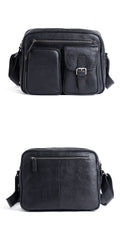 Best Black Leather SLR Camera Side Bag Crossbody Bag Roomy Messenger Bag for Men