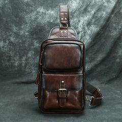 Mens One Shoulder Sling Bag - Back View - iwalletsmen