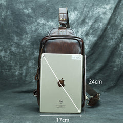 Best Coffee Leather Sling Bag - Compartment Detail - iwalletsmen