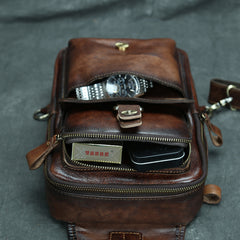 Vintage Chest Bag For Men - Interior View - iwalletsmen