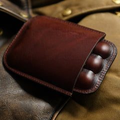 Best Coffee Leather Mens 3pcs Cigar Case Top 1pc Leather Cigar Case for Men