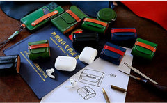 Best Green Leather AirPods 1&2 Case Custom Leather Wood AirPods 1&2 Case Airpod Case Cover Personalized Airpod Case - iwalletsmen