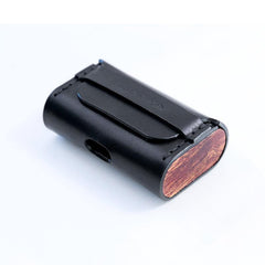 Best Black Leather AirPods Pro Case Custom Leather Wood AirPods 1&2 Case Airpod Case Cover Personalised Airpod Case - iwalletsmen