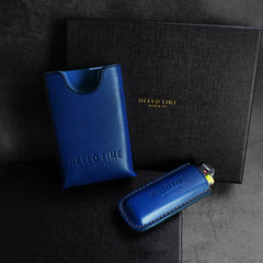 Best Blue Leather Cigarette Case Leather Cigarette Pack Case With Leather Lighter Covers For Men