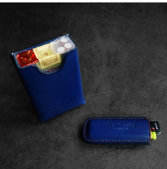 Best Blue Leather Cigarette Case Leather Cigarette Pack Case With Leather Lighter Covers For Men