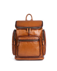 Best Leather Mens Satchel Backpack Barrel 15'' Laptop Rucksack Vintage School Backpack For Men