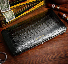 Best Leather&Cedar Mens 4pcs Cigar Cases Alligator Pattern Leather Cigar Cases for Men