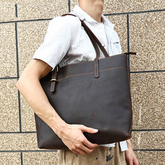 Best Men Vintage Leather Tote Bag Shoulder Tote Handbag For Men