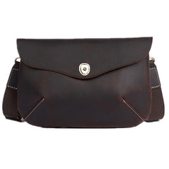 Brown Leather Men's Small Side Bag Best iPad Messenger Bags For Men