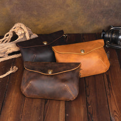 Brown Leather Men's Small Side Bag Best iPad Messenger Bags For Men