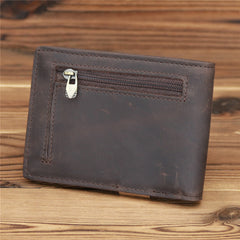 Bifold Leather Mens Slim Wallet Front Pocket Wallet billfold Wallet With Money Clip for Men