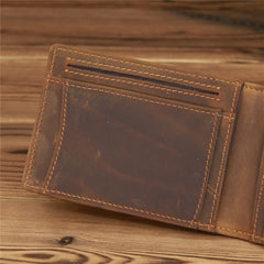 Bifold Leather Mens Slim Wallet Front Pocket Wallet billfold Wallet With Money Clip for Men