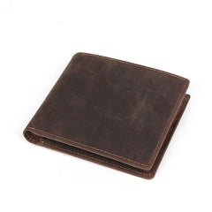 Vintage Bifold Leather Mens Wallet Small Wallet Front Pocket Wallets for Men - iwalletsmen