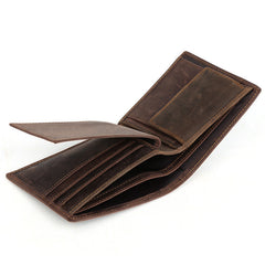 Vintage Bifold Leather Mens Wallet Small Wallet Front Pocket Wallets for Men - iwalletsmen