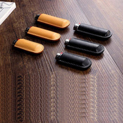 Black Bic j3 j5 j6 Leather Lighter Case Leather Bic j3 j5 j6 Lighter Holder Leather Bic j3 j5 j6 Lighter Covers For Men - iwalletsmen