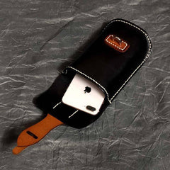 Black Badass Mens Leather Waist Bag Side Bag Brown Belt Bag Belt Pouch Purse for Men - iwalletsmen