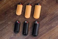 Black Bic j3 j5 j6 Leather Lighter Case Leather Bic j3 j5 j6 Lighter Holder Leather Bic j3 j5 j6 Lighter Covers For Men - iwalletsmen