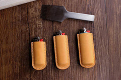 Black Bic j3 j5 j6 Leather Lighter Case Leather Bic j3 j5 j6 Lighter Holder Leather Bic j3 j5 j6 Lighter Covers For Men - iwalletsmen