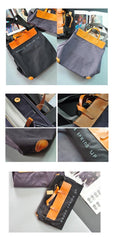 Black Canvas Leather Mens Tote Shoulder Bag Messenger Bag Gray Tote Handbag For Men and Women - iwalletsmen