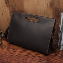Black Coffee Leather Mens Messenger Bag Handbag Briefcase Side Bag For Men