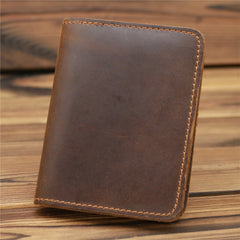 Black Coffee Mens Leather License Wallet Card Wallet Front Pocket Wallet for Men