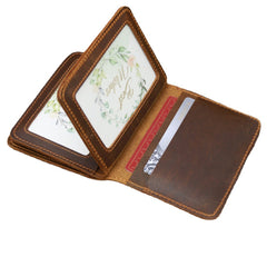 Black Coffee Mens Leather License Wallet Card Wallet Front Pocket Wallet for Men