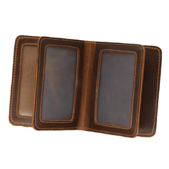 Black Coffee Mens Leather License Wallet Card Wallet Front Pocket Wallet for Men