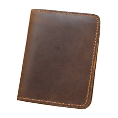 Black Coffee Mens Leather License Wallet Card Wallet Front Pocket Wallet for Men