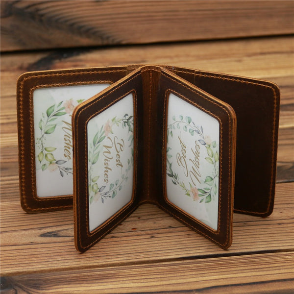 Black Coffee Mens Leather License Wallet Card Wallet Front Pocket Wallet for Men